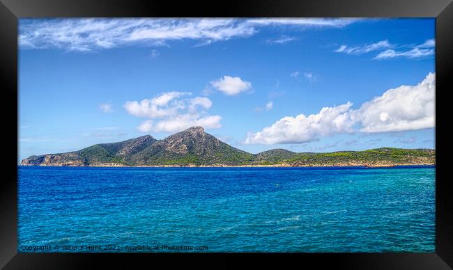 Dragon Island From Sant Elm Mallorca Framed Print by Peter F Hunt