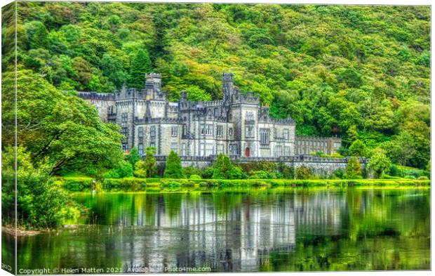 Kylemore Abbey in Co Galway Ireland Canvas Print by Helkoryo Photography