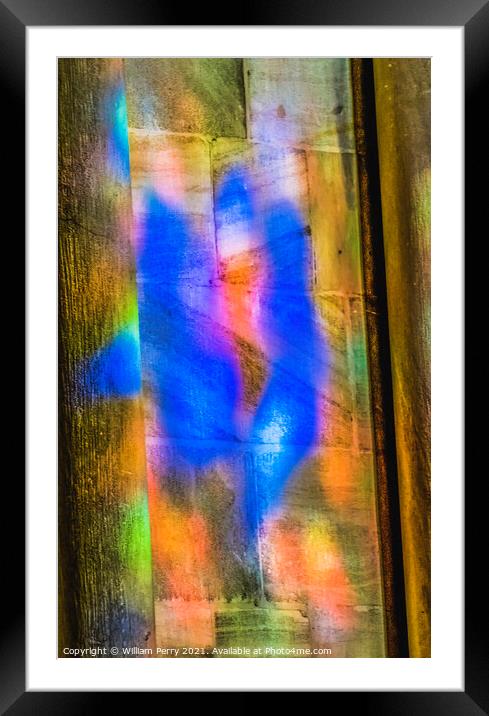 Colorful Reflection Abstract Stained Glass Cathedral Bayeux Norm Framed Mounted Print by William Perry