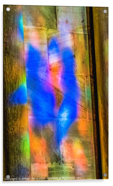 Colorful Reflection Abstract Stained Glass Cathedral Bayeux Norm Acrylic by William Perry