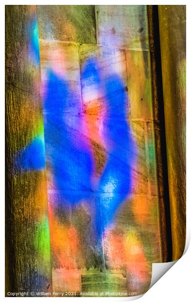 Colorful Reflection Abstract Stained Glass Cathedral Bayeux Norm Print by William Perry