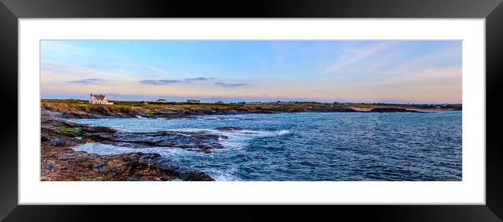 Boobys Bay Constantine Bay Panoramic Framed Mounted Print by Oxon Images