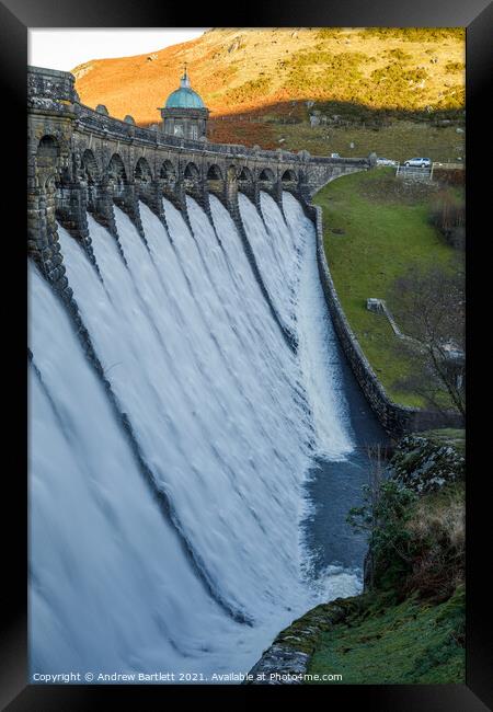Craig Goch Dam at Elan Valley, UK. Framed Print by Andrew Bartlett