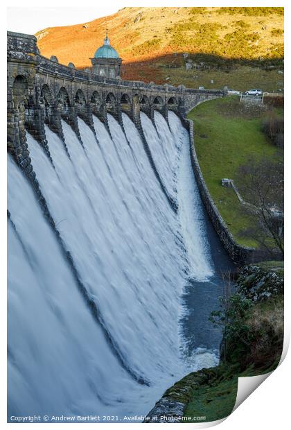 Craig Goch Dam at Elan Valley, UK. Print by Andrew Bartlett