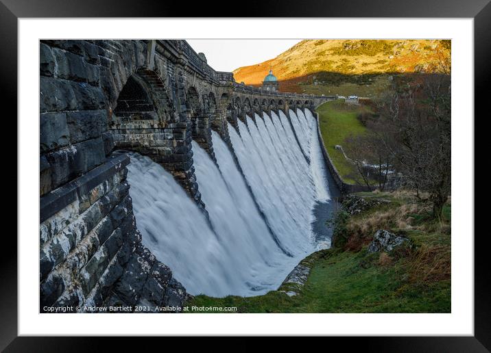 Craig Goch Dam at Elan Valley, UK. Framed Mounted Print by Andrew Bartlett