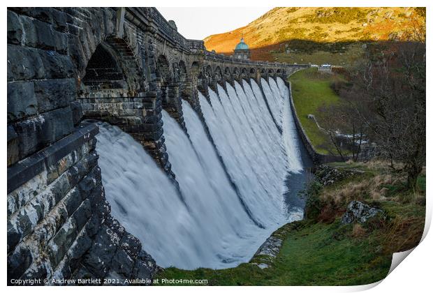 Craig Goch Dam at Elan Valley, UK. Print by Andrew Bartlett