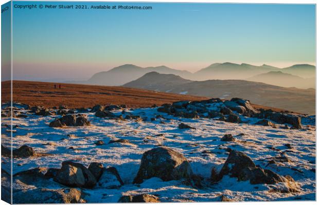 High Raise in the Lake District central fells Canvas Print by Peter Stuart