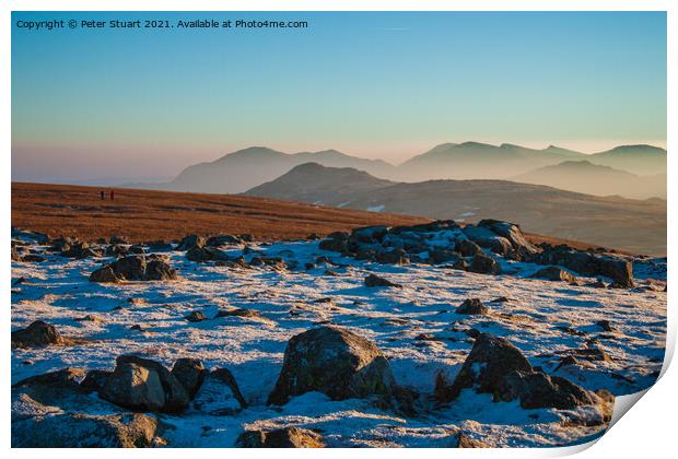 High Raise in the Lake District central fells Print by Peter Stuart