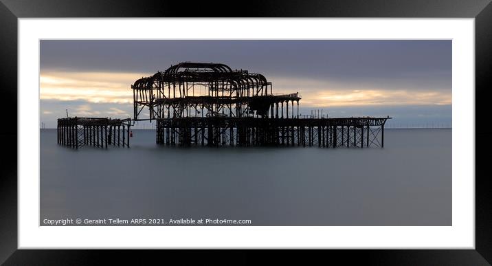 West Pier, Brighton, East Sussex, UK Framed Mounted Print by Geraint Tellem ARPS