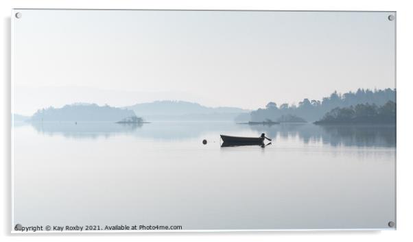 Loch Lomond mist Acrylic by Kay Roxby