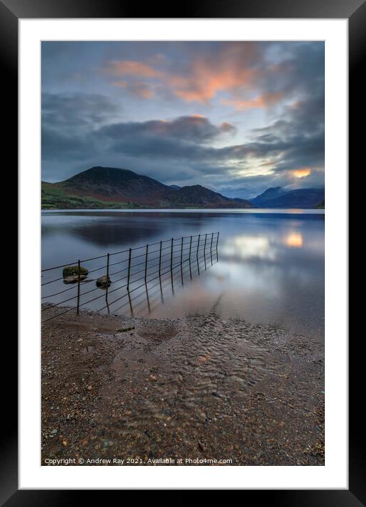Sunrise over Ennerdale Water Framed Mounted Print by Andrew Ray