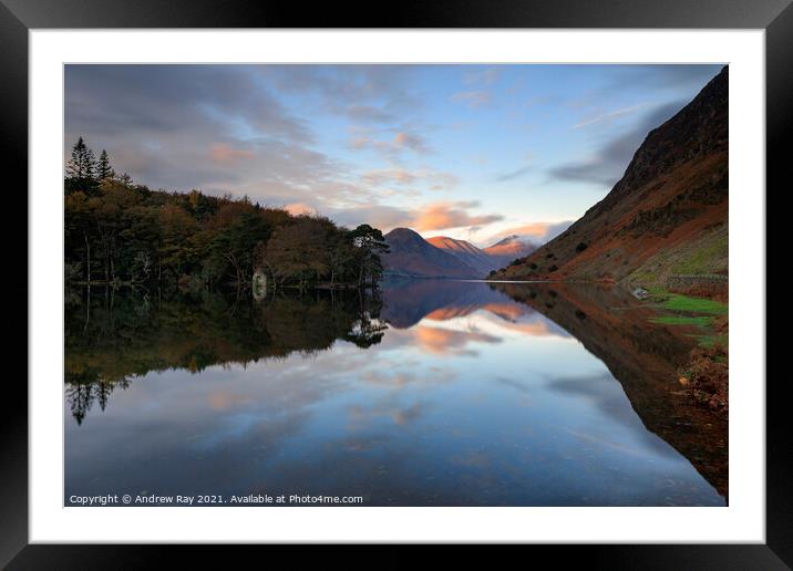 Wast Water Reflections Framed Mounted Print by Andrew Ray