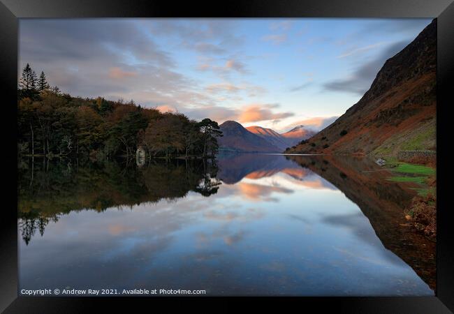 Wast Water Reflections Framed Print by Andrew Ray