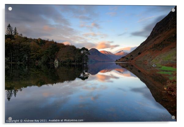 Wast Water Reflections Acrylic by Andrew Ray