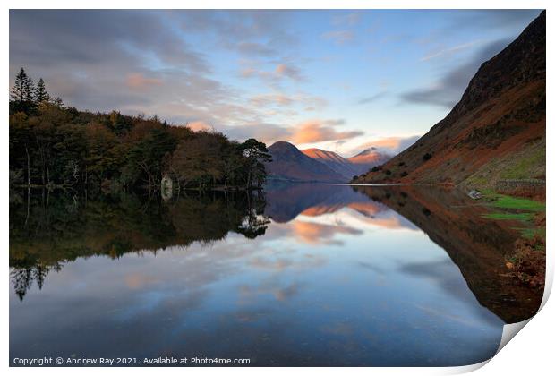 Wast Water Reflections Print by Andrew Ray