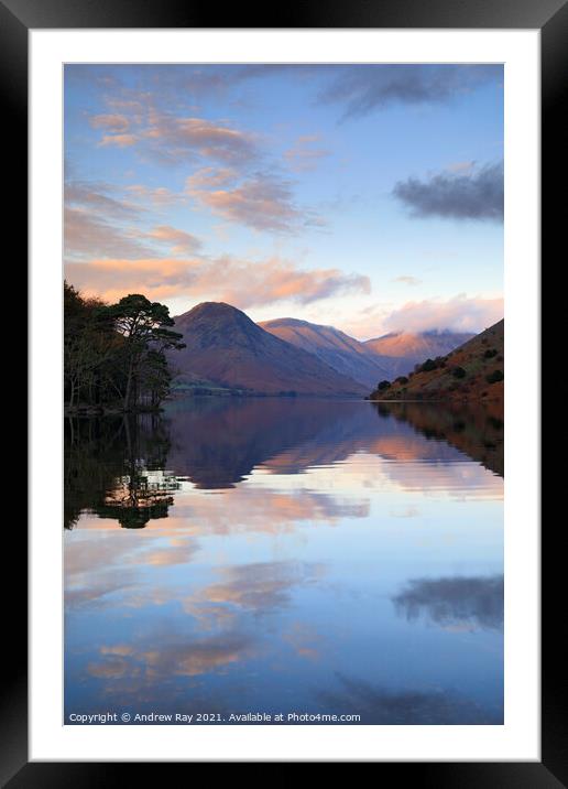 Evening reflections (Wastwater) Framed Mounted Print by Andrew Ray