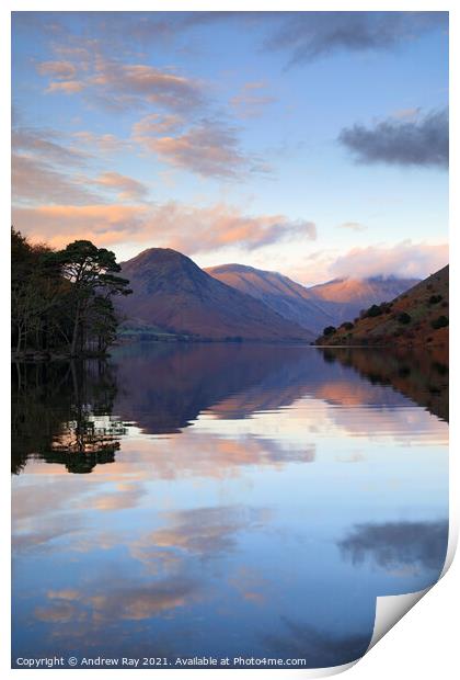Evening reflections (Wastwater) Print by Andrew Ray