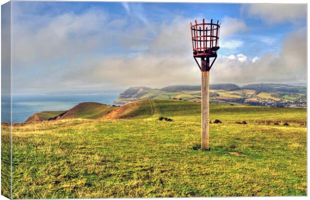 Thorncombe Beacon and Golden Cap Dorset Canvas Print by austin APPLEBY