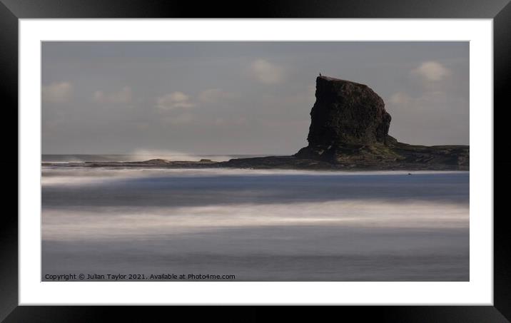 Black Nab, Saltwick Bay Framed Mounted Print by Jules Taylor