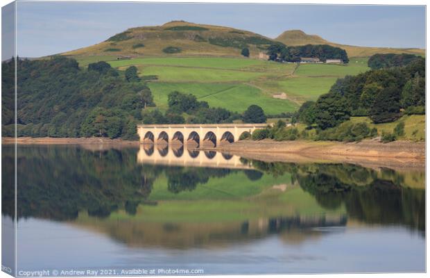 Reflections at Ladybower  Canvas Print by Andrew Ray
