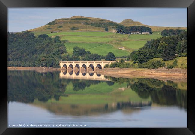 Reflections at Ladybower  Framed Print by Andrew Ray