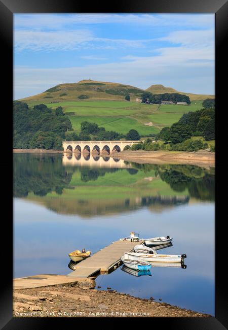 Ladybower reflections Framed Print by Andrew Ray