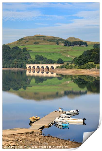 Ladybower reflections Print by Andrew Ray