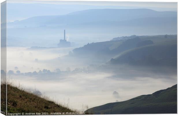 Misty view (Hope Valley) Canvas Print by Andrew Ray