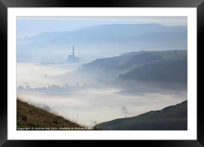 Misty view (Hope Valley) Framed Mounted Print by Andrew Ray