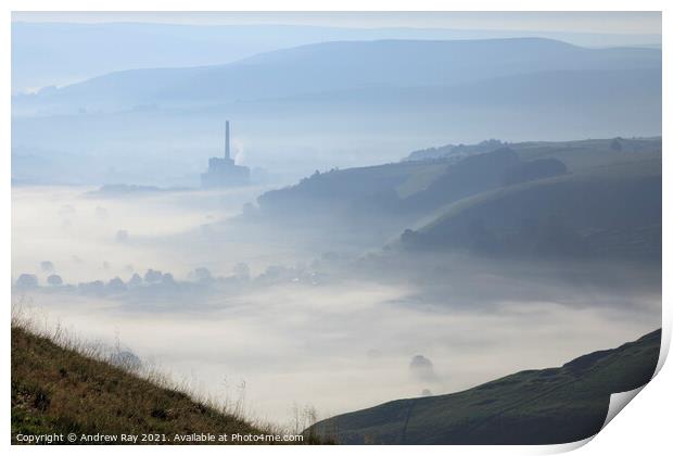 Misty view (Hope Valley) Print by Andrew Ray