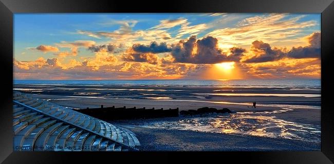 Cleveleys Beach Sunset Framed Print by Michele Davis