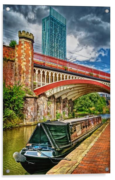 Rochdale Canal and Beetham Tower Acrylic by Darren Galpin