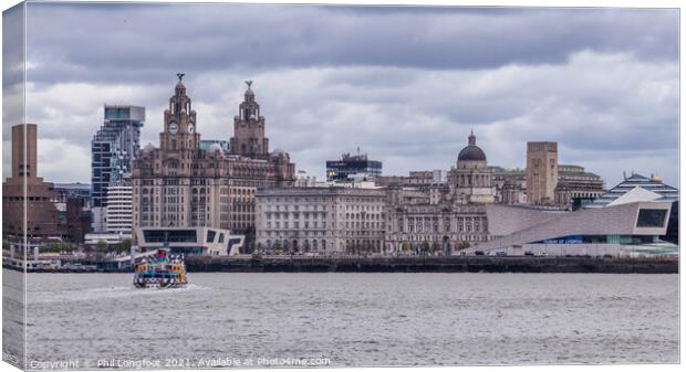 Liverpool famous waterfront   Canvas Print by Phil Longfoot