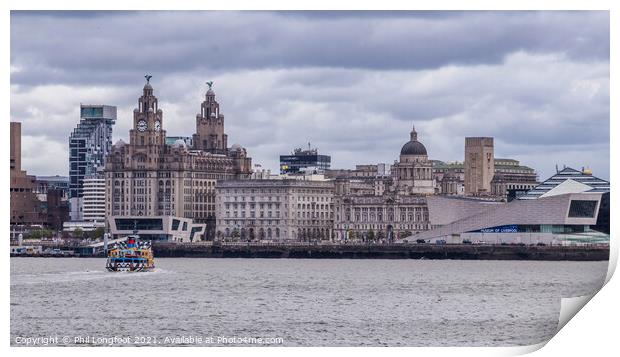 Liverpool famous waterfront   Print by Phil Longfoot
