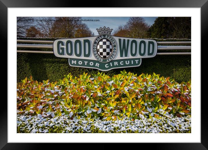 Winter snow at Goodwood Framed Mounted Print by Stuart C Clarke