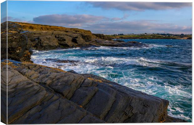 Boobys Bay Cornwall Canvas Print by Oxon Images