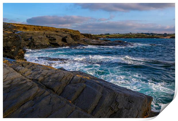 Boobys Bay Cornwall Print by Oxon Images