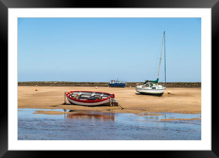Fishing boats beached at Wells next the Sea Framed Mounted Print by Jason Wells