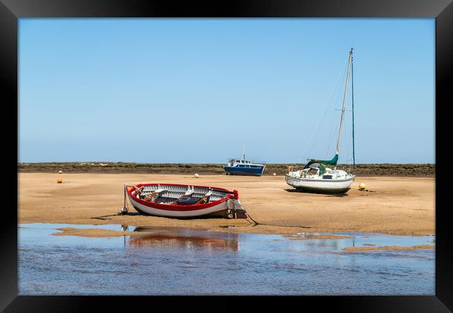 Fishing boats beached at Wells next the Sea Framed Print by Jason Wells