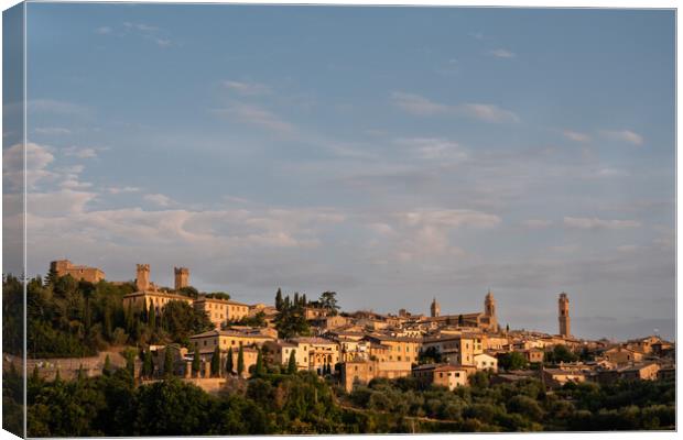Montalcino Cityscape on a Summer Morning Canvas Print by Dietmar Rauscher