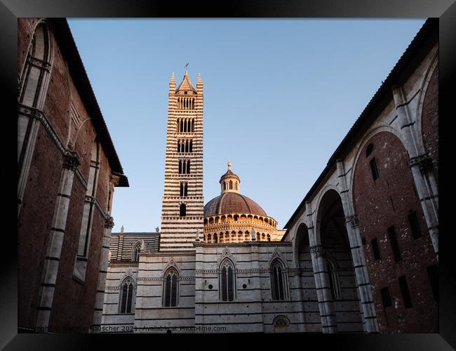 Duomo die Siena Cathedral Tower and Dome Framed Print by Dietmar Rauscher