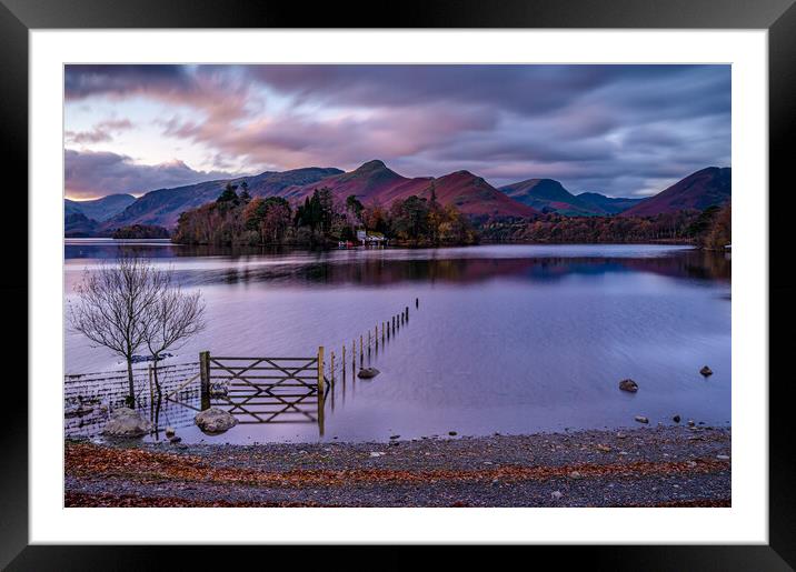 Derwent Water dawn  Framed Mounted Print by Michael Brookes