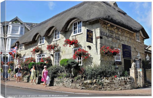 The thatched village Inn, Shanklin, Isle of Wight, UK. Canvas Print by john hill