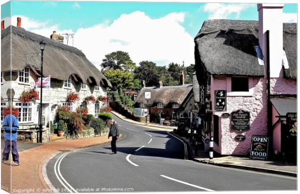 Thatched old village, Shanklin, Isle of Wight, UK. Canvas Print by john hill