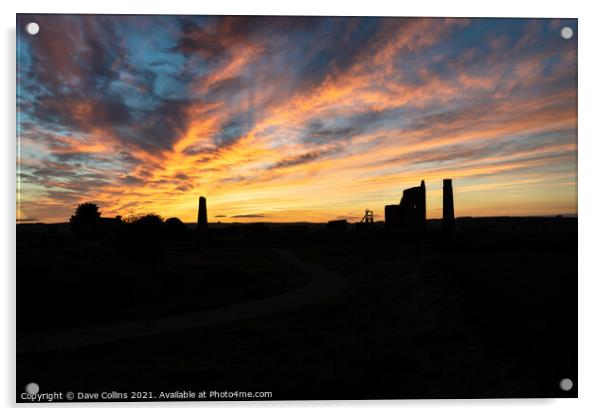 Distant Silhouette of Magpie Mine at Sunset Acrylic by Dave Collins