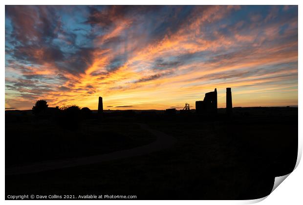 Distant Silhouette of Magpie Mine at Sunset Print by Dave Collins