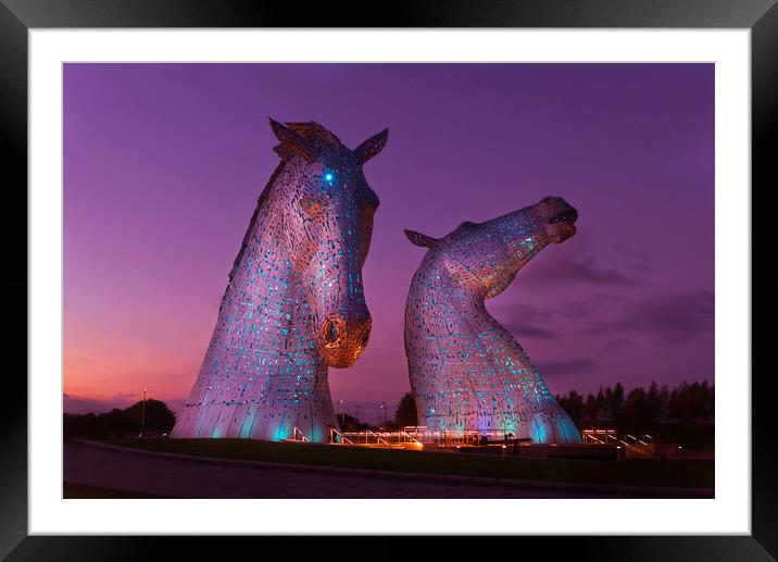 Sunsets on the Kelpies Framed Mounted Print by Tony Bishop
