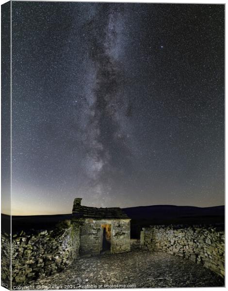 Milky Way above a Shepherd's Hut Canvas Print by Paul Clark