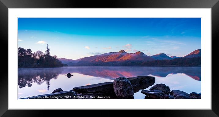 Catbells from Isthmus Bay Derwentwater The Lake Di Framed Mounted Print by Mark Hetherington