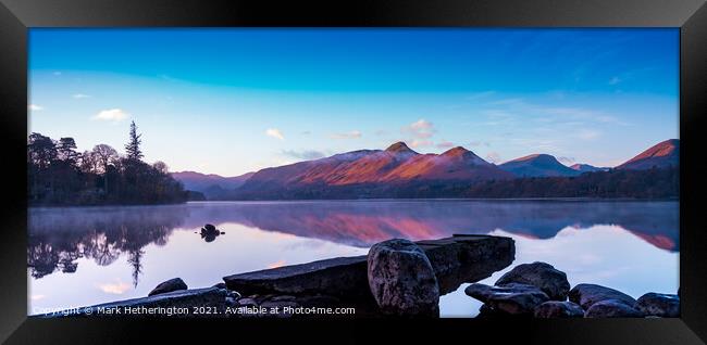 Catbells from Isthmus Bay Derwentwater The Lake Di Framed Print by Mark Hetherington